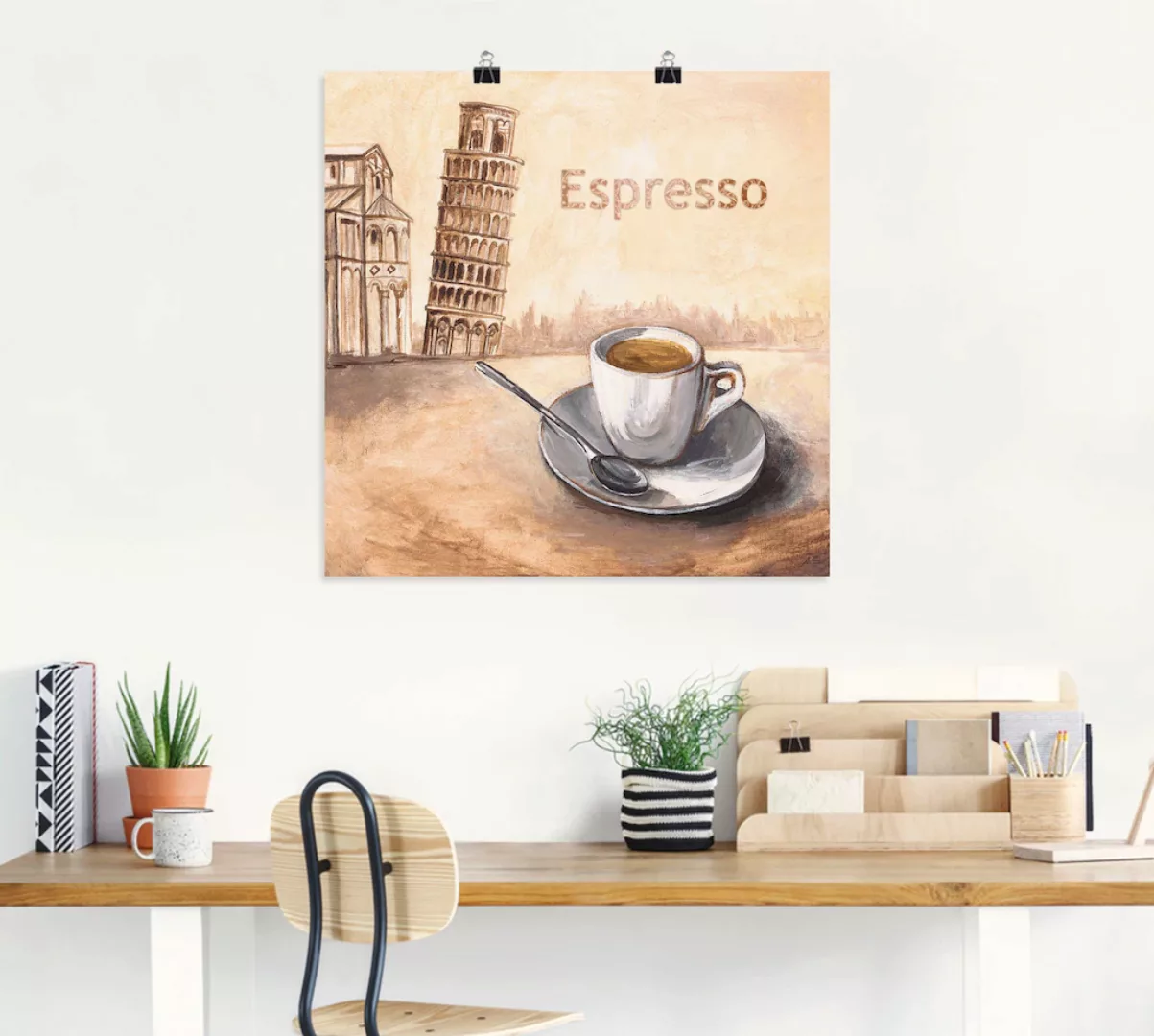 Artland Wandbild »Espresso in Pisa«, Kaffee Bilder, (1 St.), als Leinwandbi günstig online kaufen