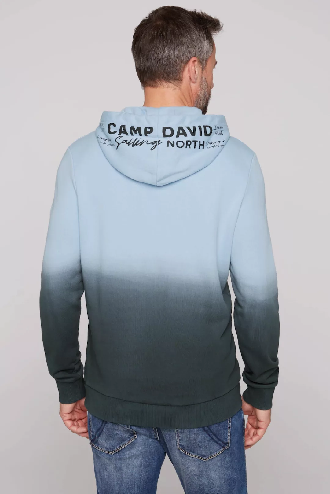 CAMP DAVID Kapuzensweatshirt mit Logo-Prints und Farbverlauf günstig online kaufen