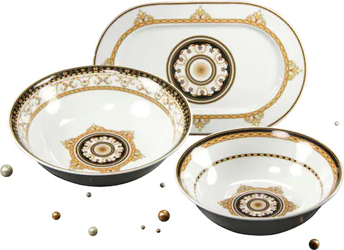 CreaTable Servier-Set »Majestosa«, (Set, 3 tlg., 2 Schüsseln, 1 Platte), De günstig online kaufen
