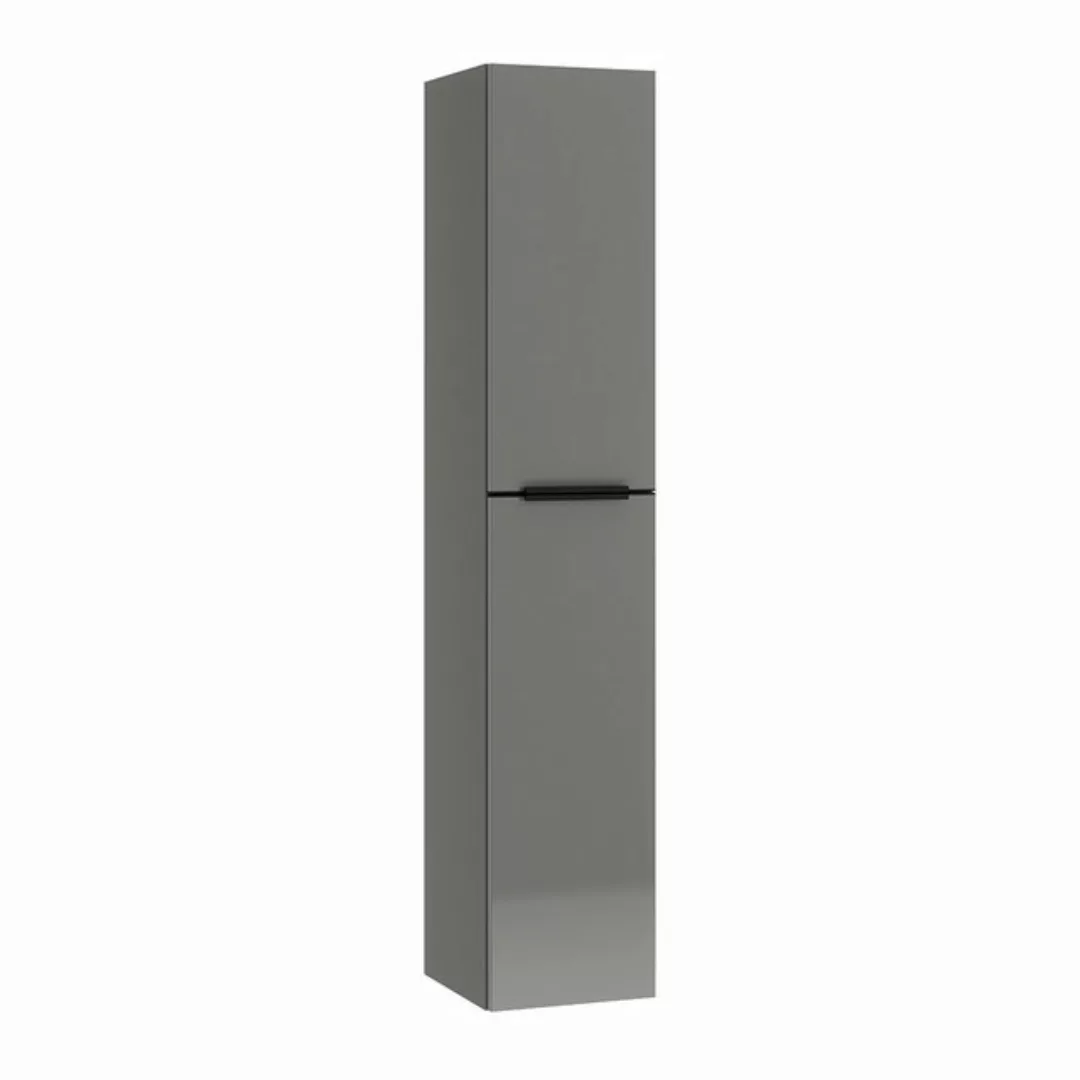 Lomadox Midischrank PALERMO-136-GREY grau mit schwarzen Griffen 30,3/160/37 günstig online kaufen