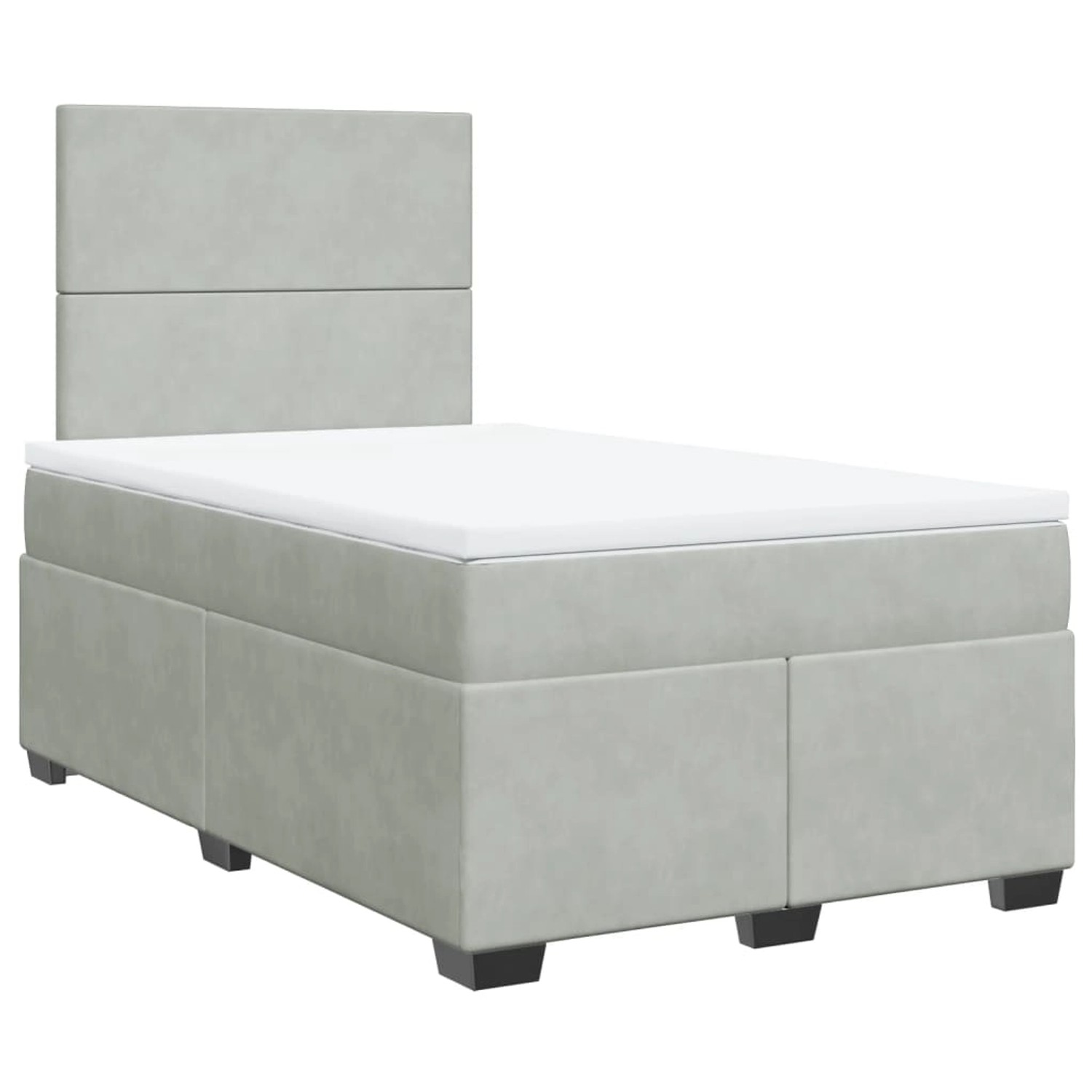 vidaXL Boxspringbett, Boxspringbett mit Matratze Hellgrau 120x200 cm Samt günstig online kaufen