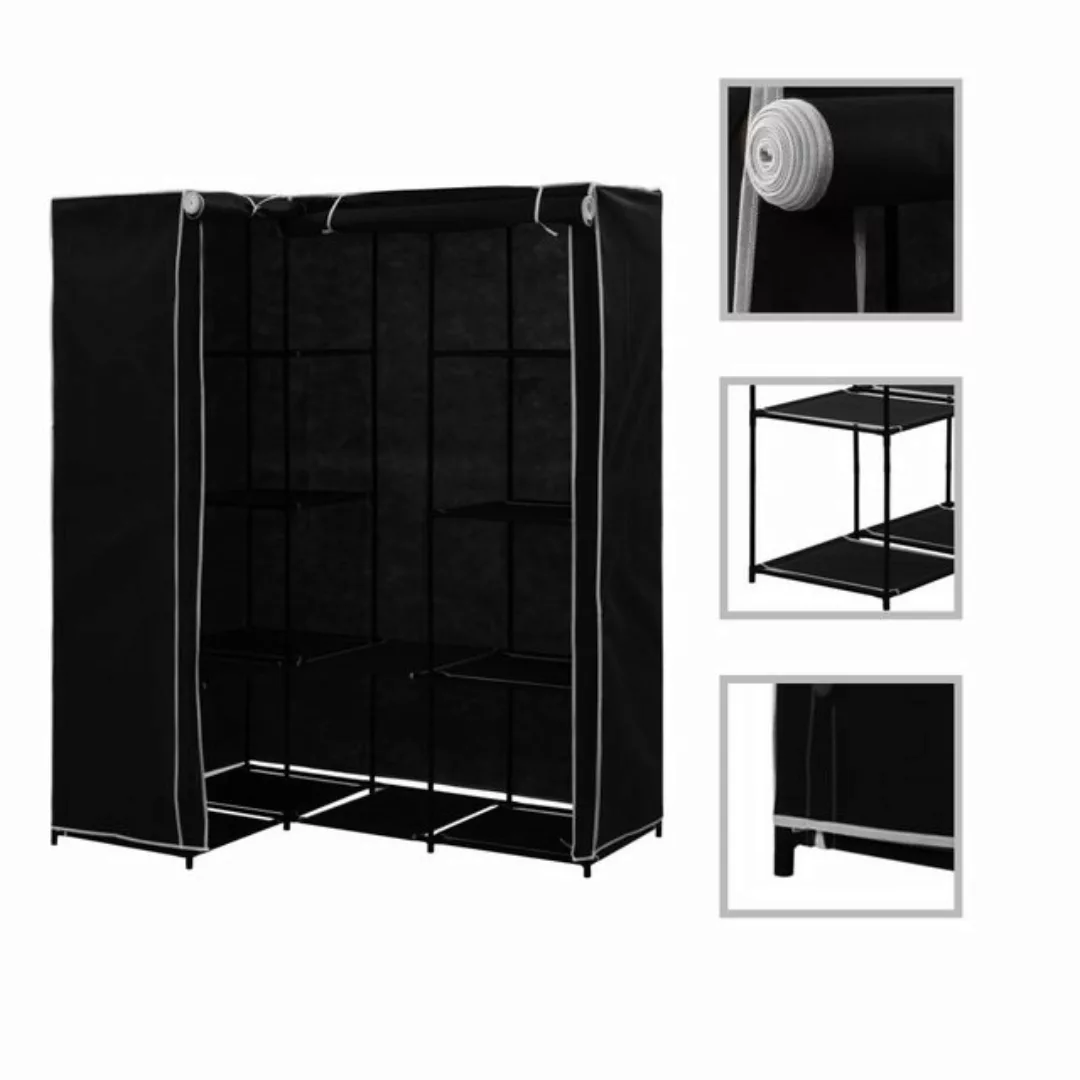 vidaXL Kleiderschrank Eckkleiderschrank Kleiderschrank Schwarz 130 x 87 x 1 günstig online kaufen