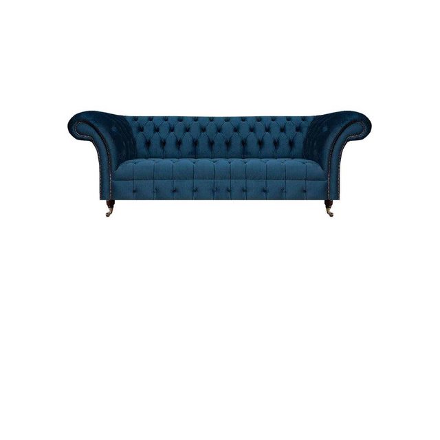 JVmoebel Chesterfield-Sofa Wohnzimmer Sitzmöbel Blau Sofa Dreisitze Luxus S günstig online kaufen