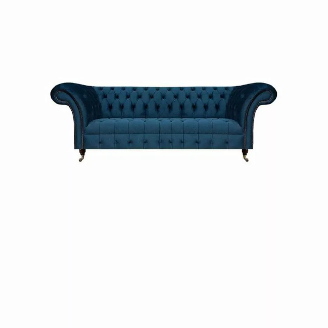 JVmoebel Chesterfield-Sofa Wohnzimmer Sitzmöbel Blau Sofa Dreisitze Luxus S günstig online kaufen