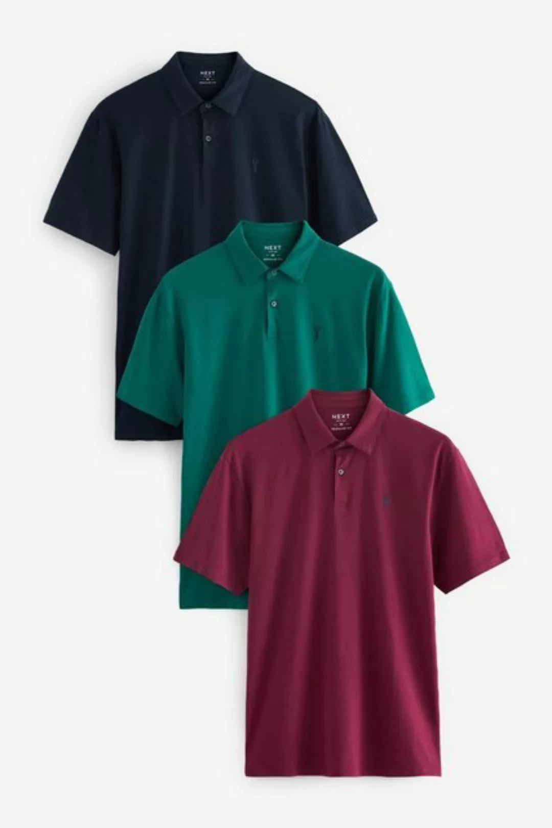 Next Poloshirt Poloshirts aus Jersey im 3er-Pack (3-tlg) günstig online kaufen