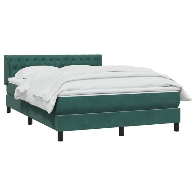 vidaXL Bett Boxspringbett mit Matratze Dunkelgrün 140x210 cm Samt günstig online kaufen