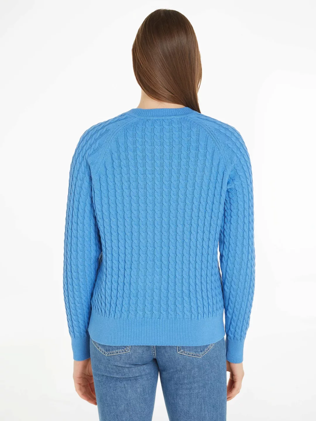 Tommy Hilfiger Rundhalspullover CO CABLE C-NK SWEATER mit Zopfmuster günstig online kaufen