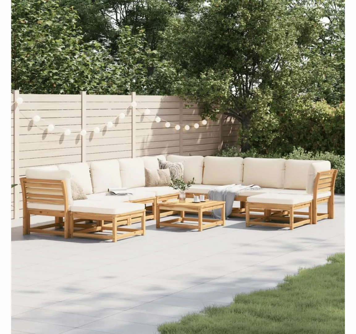 vidaXL Loungesofa 11-tlg. Garten-Lounge-Set mit Kissen Massivholz Akazie, 1 günstig online kaufen