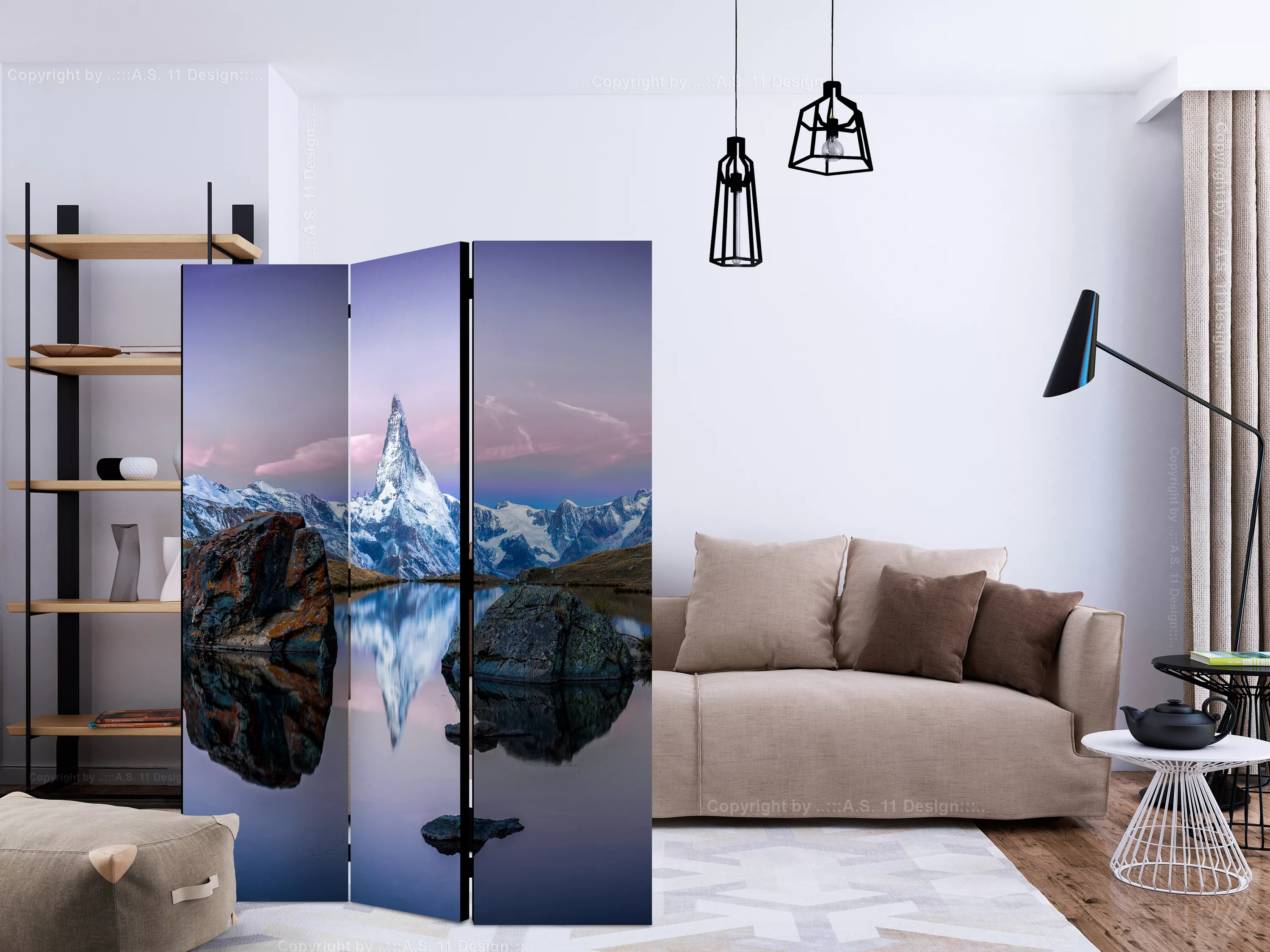 3-teiliges Paravent - Lonely Mountain [room Dividers] günstig online kaufen