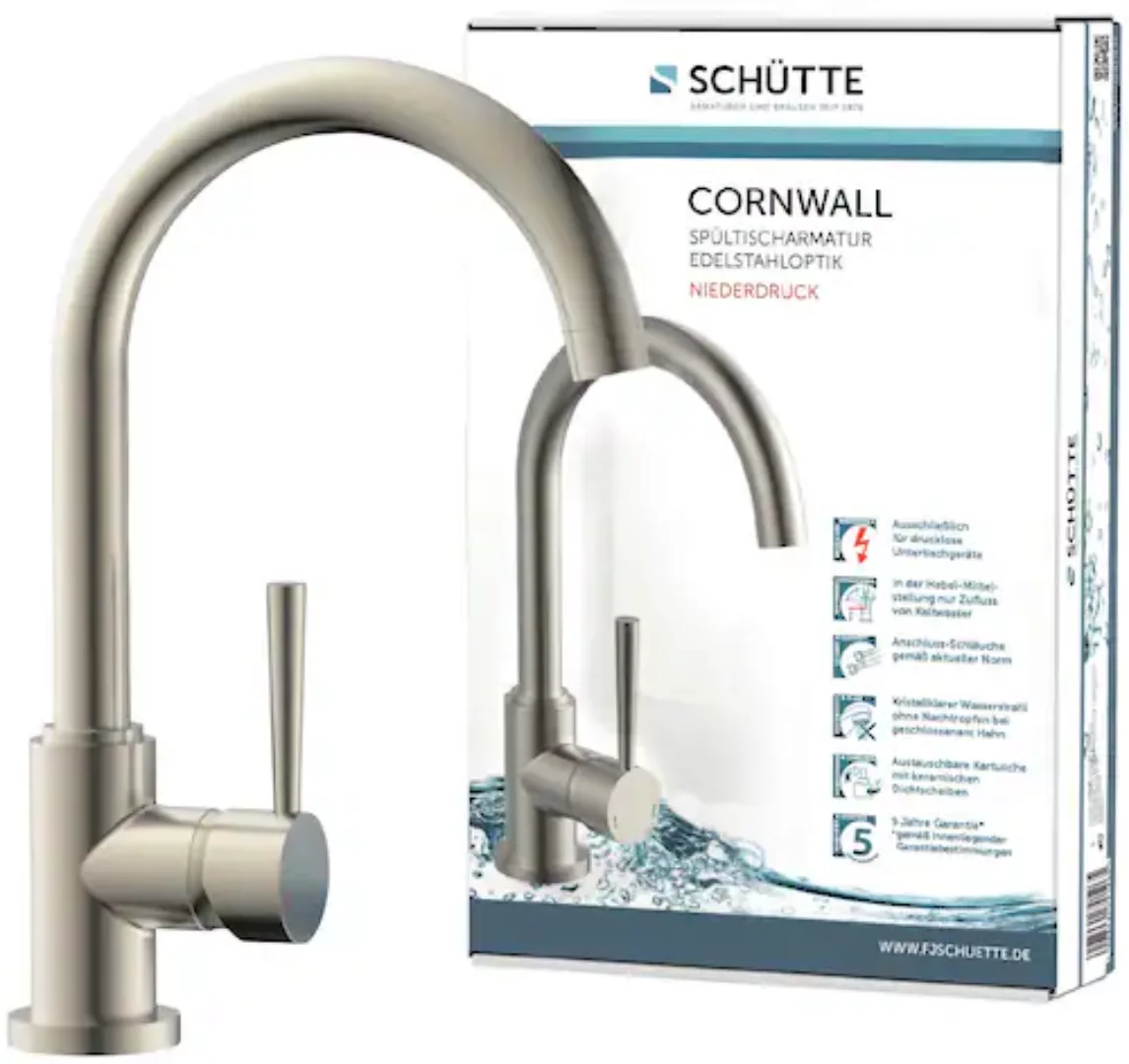 Schütte Design-Spültischarmatur Cornwall Niederdruck Edelstahl-Optik günstig online kaufen