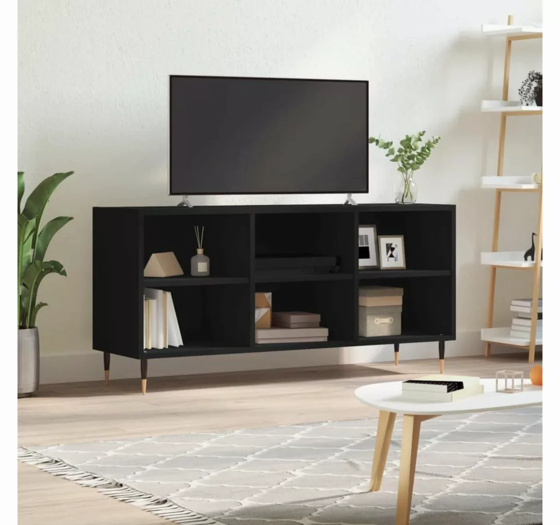 furnicato TV-Schrank Schwarz 103,5x30x50 cm Holzwerkstoff günstig online kaufen