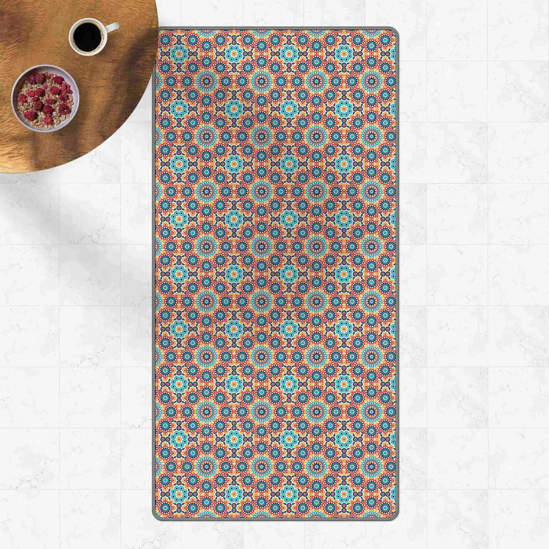 Teppich Orientalisches Muster mit bunten Blumen günstig online kaufen