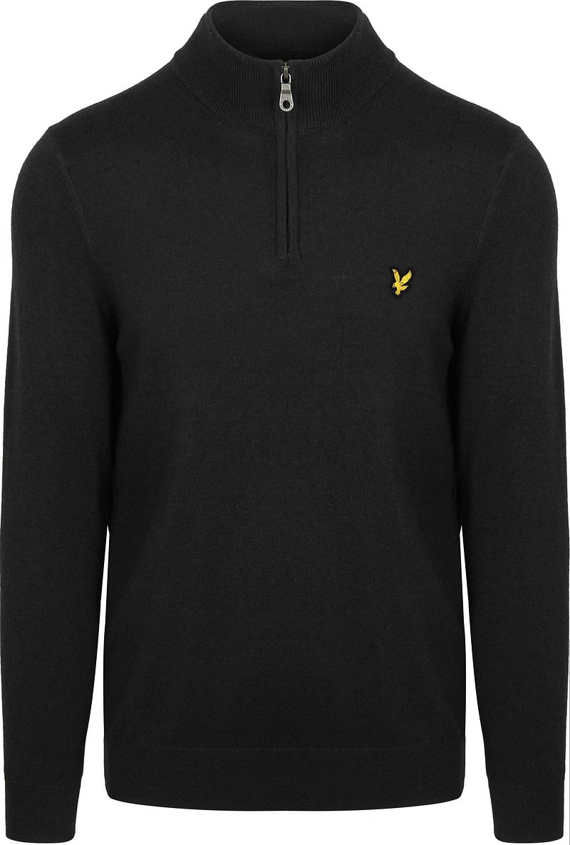 Lyle & Scott Half Zip Pull Merino Wolle Schwarz - Größe L günstig online kaufen