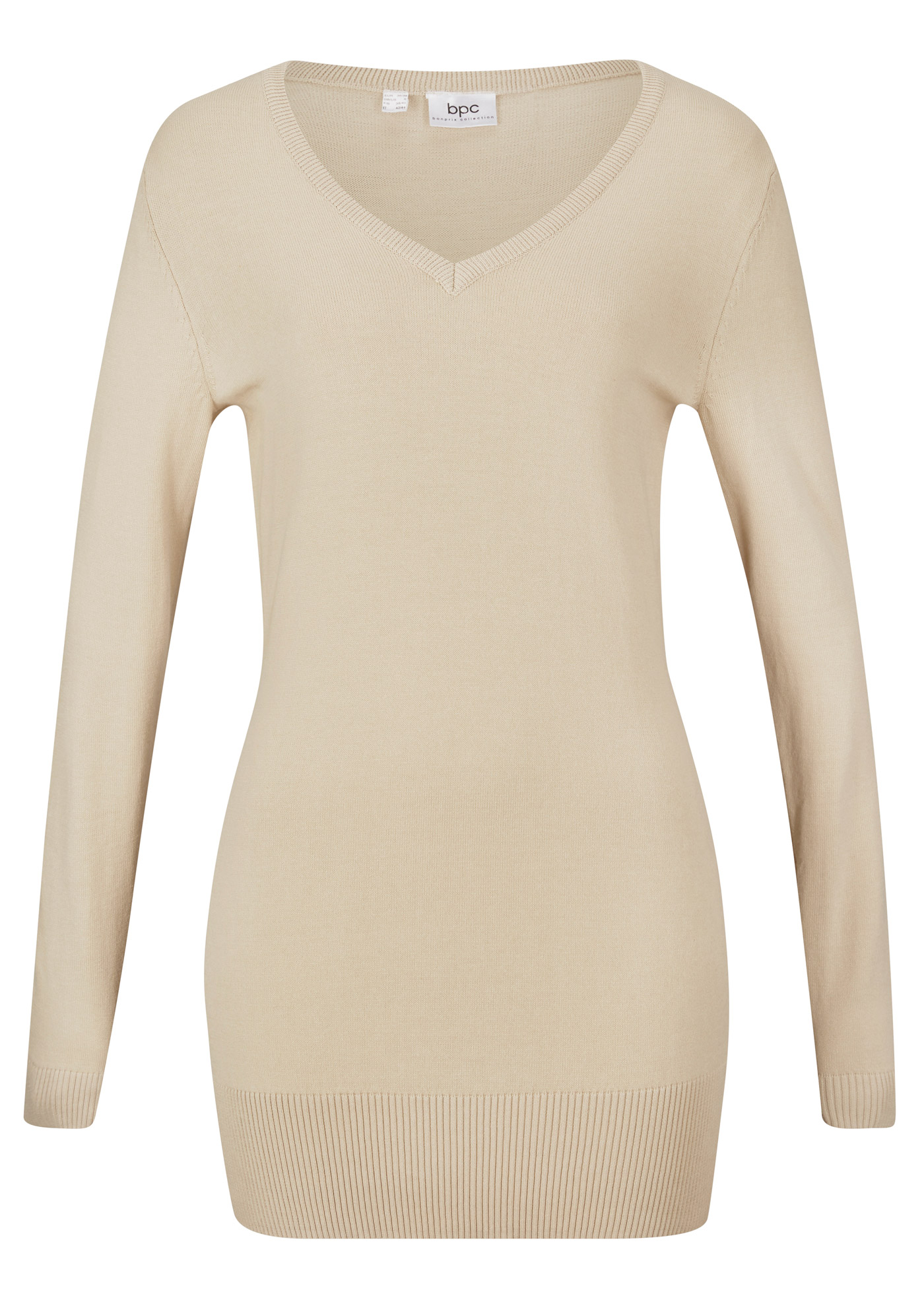 Basic Longpullover mit V-Ausschnitt günstig online kaufen