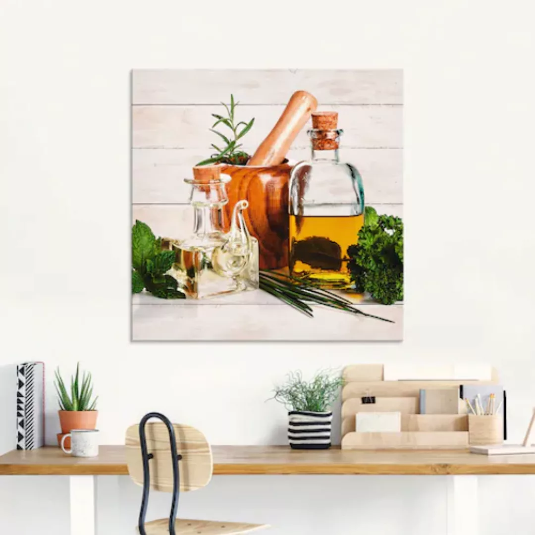 Artland Glasbild "Olivenöl und Kräuter - Küche", Arrangements, (1 St.), in günstig online kaufen