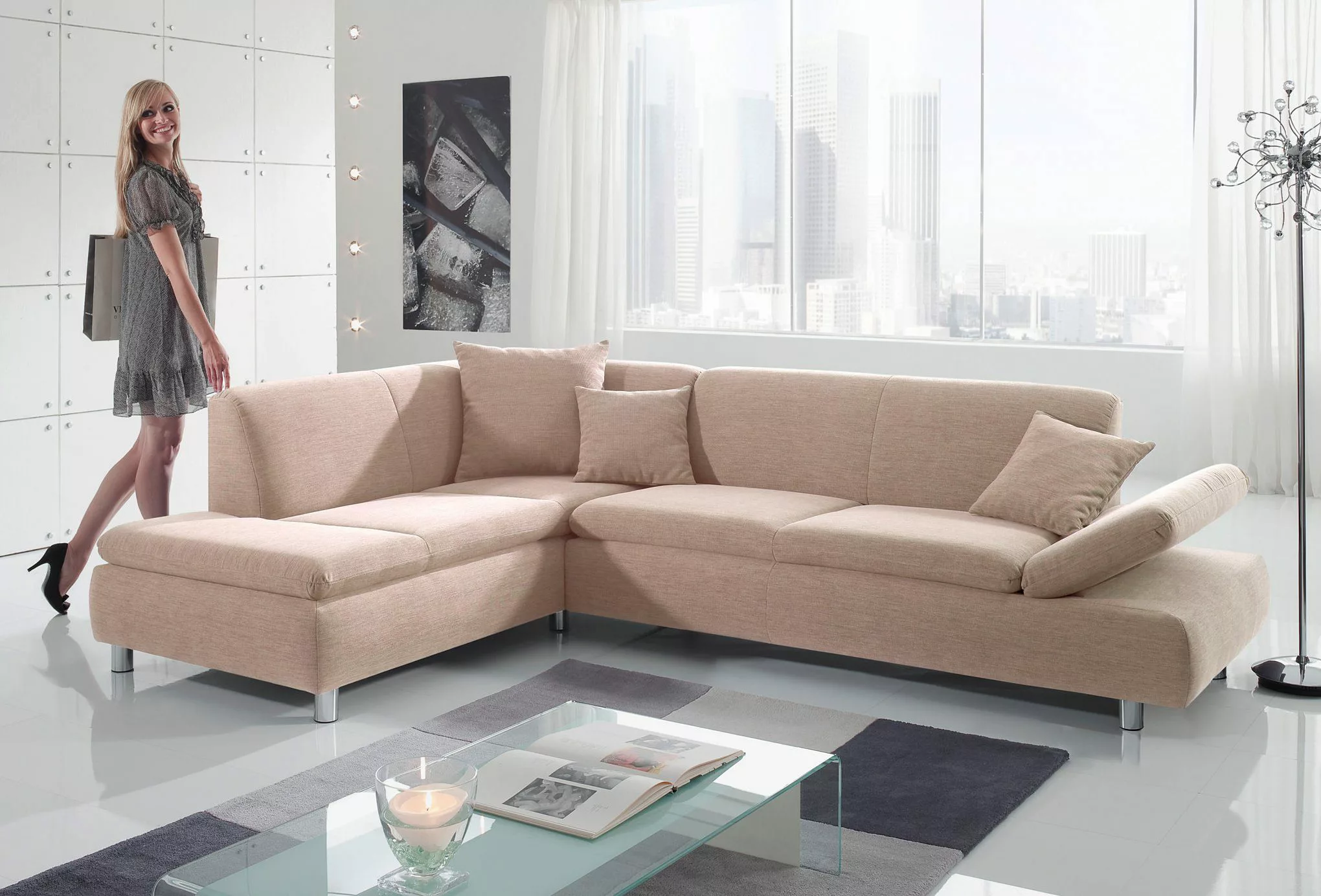 Max Winzer Ecksofa "Paris modern und elegant, komfortabler Sitzkomfort, Met günstig online kaufen