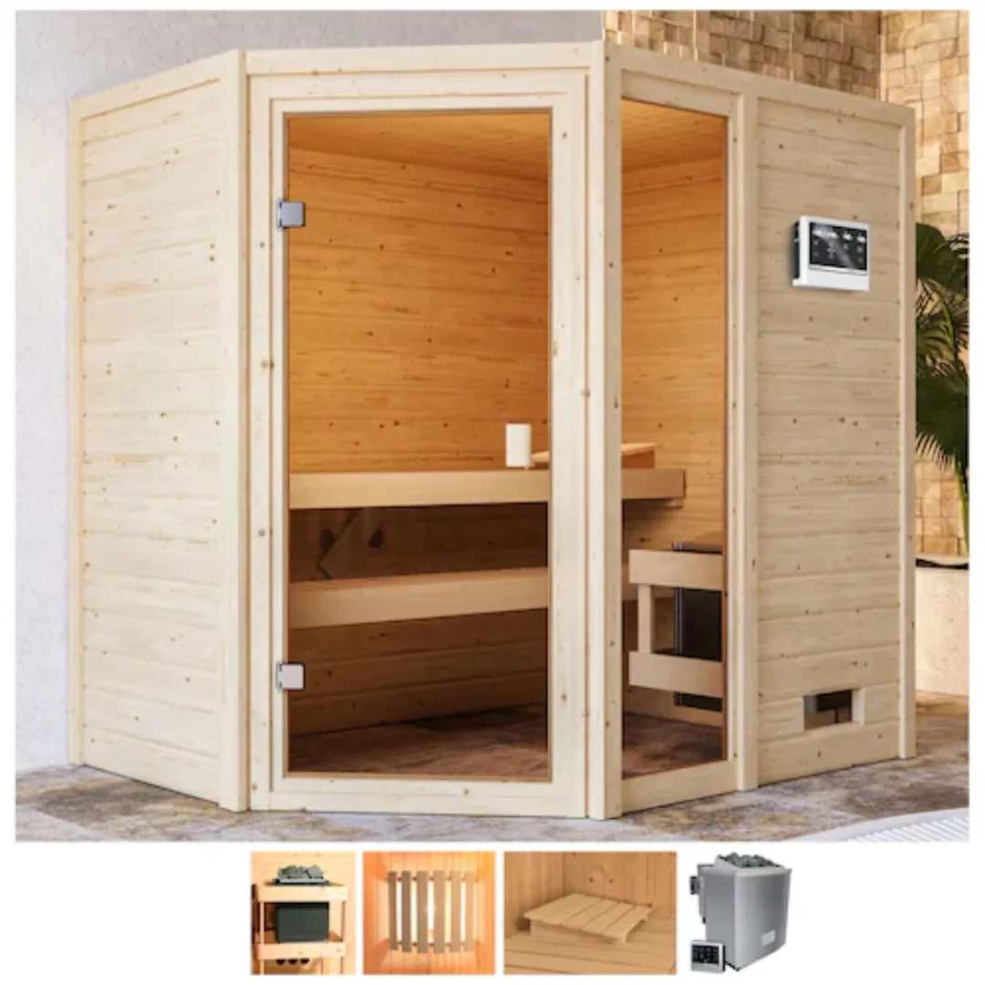 welltime Sauna »Josie«, 9-kW-Bio-Ofen mit ext. Steuerung günstig online kaufen