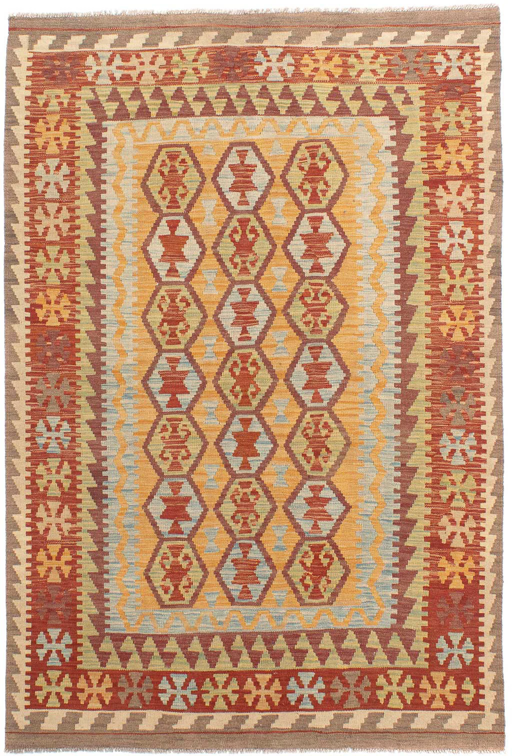 morgenland Wollteppich »Kelim - Oriental - 201 x 146 cm - mehrfarbig«, rech günstig online kaufen
