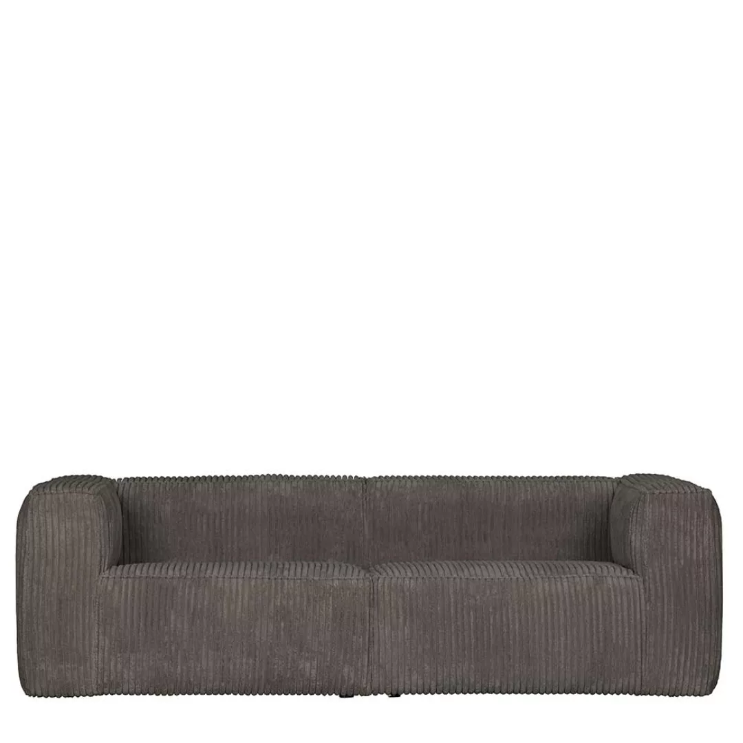 Sofa Dreisitzer modern mit Breitcord Bezug Dunkelgrau günstig online kaufen