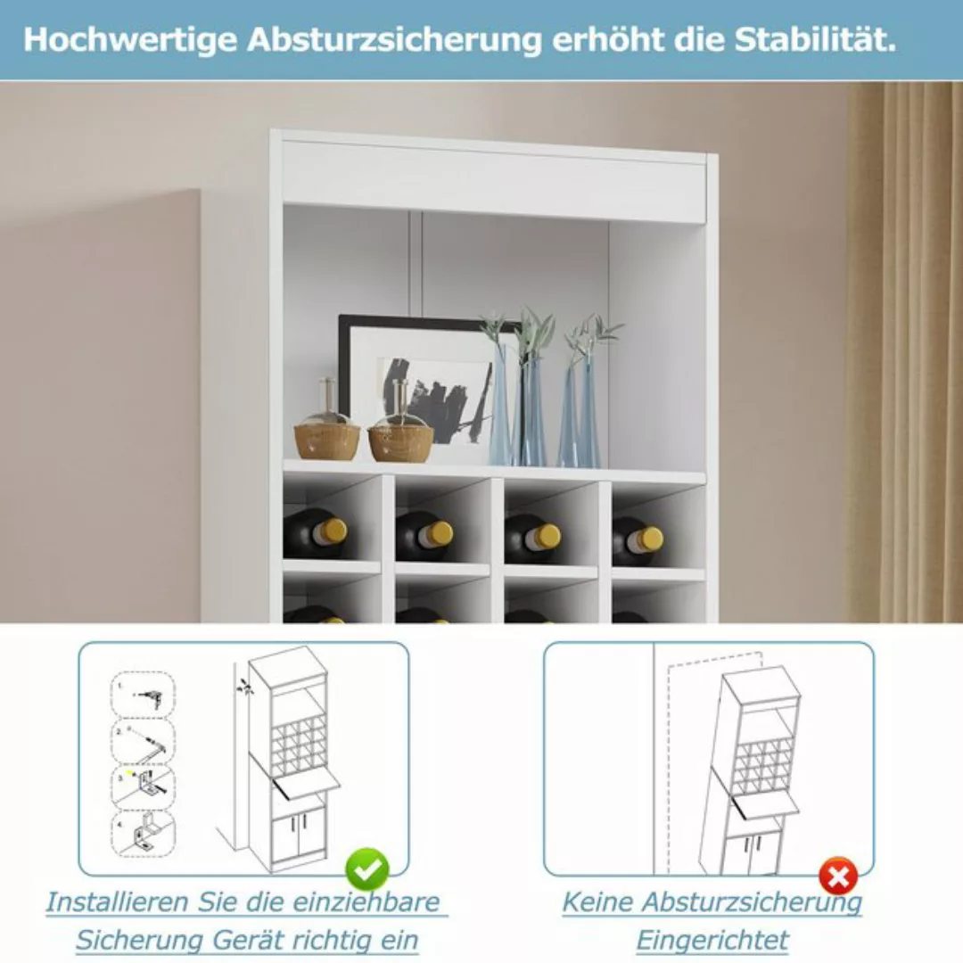 MODFU Vitrine Wohnzimmerregal, Eckschrank,Highboard (180cm hoch, 1-St., 16 günstig online kaufen