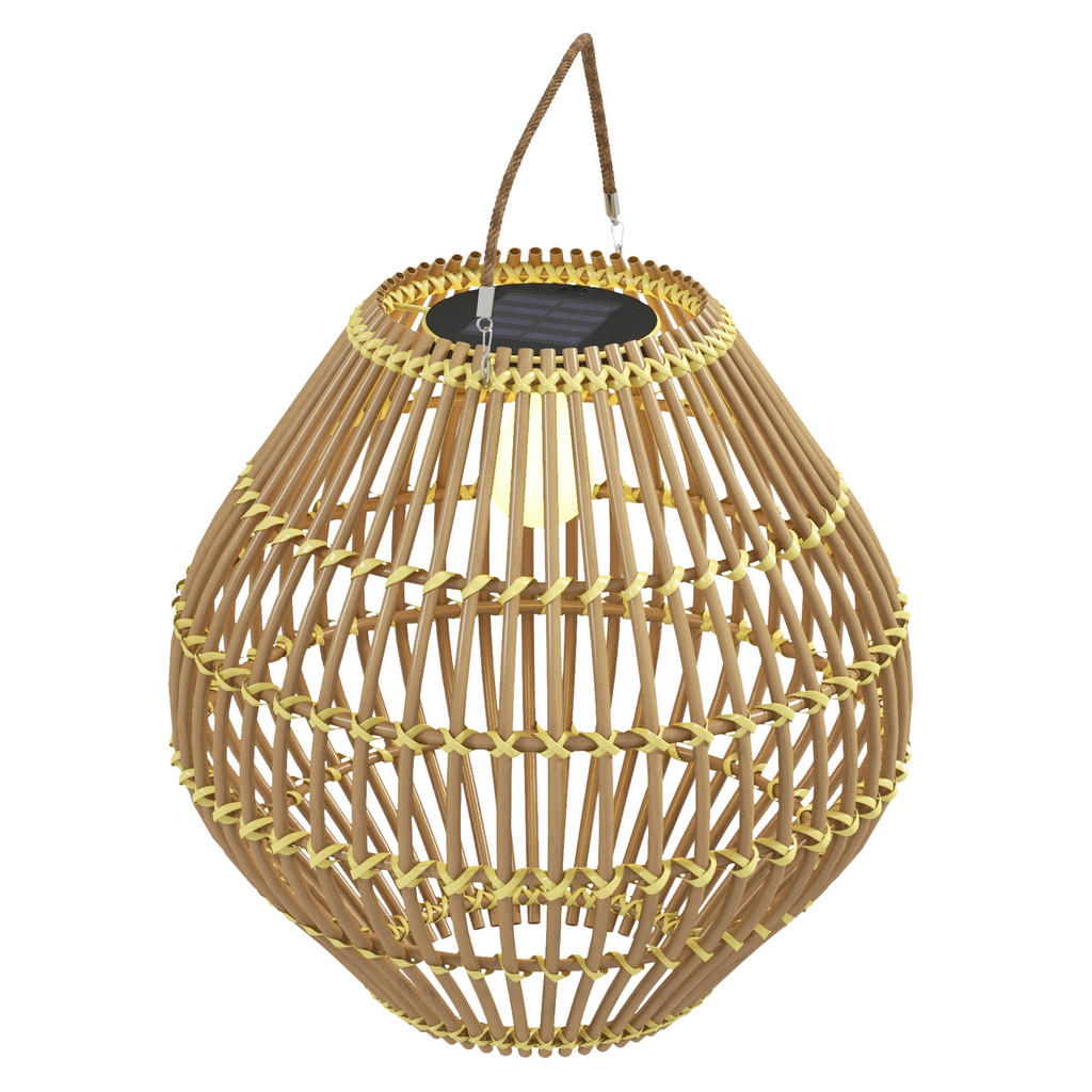 Solarleuchte gelb Polyrattan Edelstahl B/H/L: ca. 31x31x32 cm günstig online kaufen