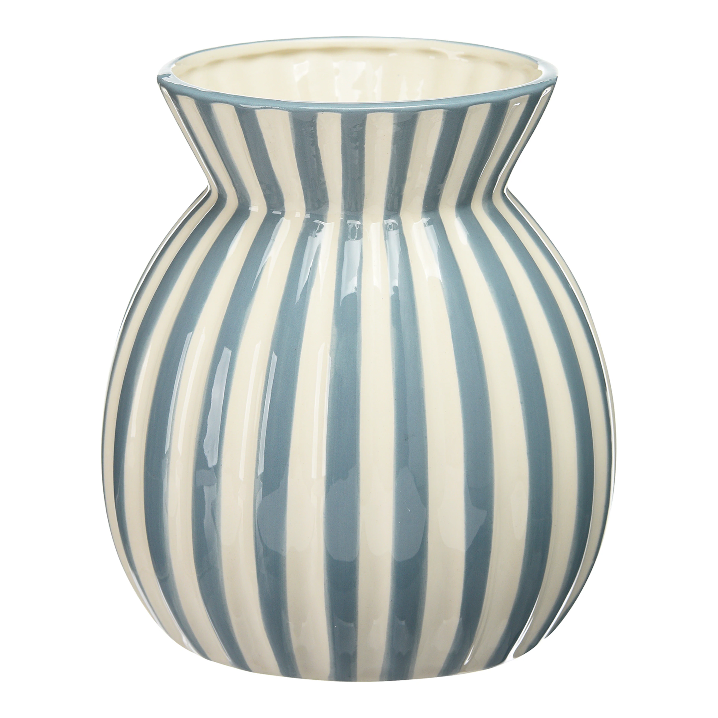 Vase STRIPES ca.H19cm, blau günstig online kaufen