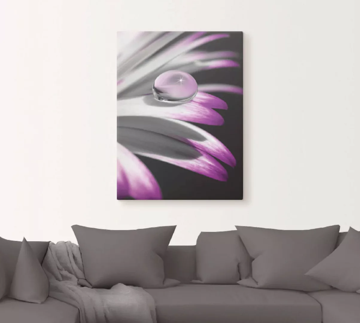 Artland Wandbild "Tropfen", Blumen, (1 St.), als Leinwandbild, Poster, Wand günstig online kaufen