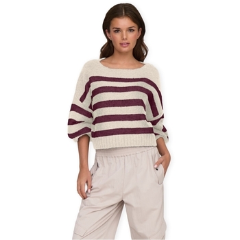 Only  Pullover Aya Life Knit - Birch/Mauve Wine günstig online kaufen