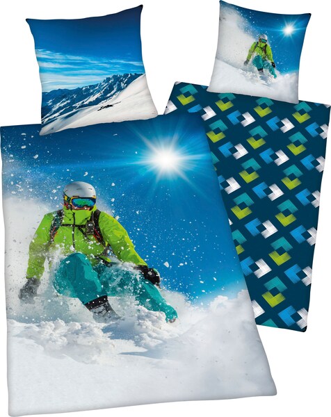 Herding Young Collection Wendebettwäsche »Skifahrer«, mit tollem "Skifahrer günstig online kaufen
