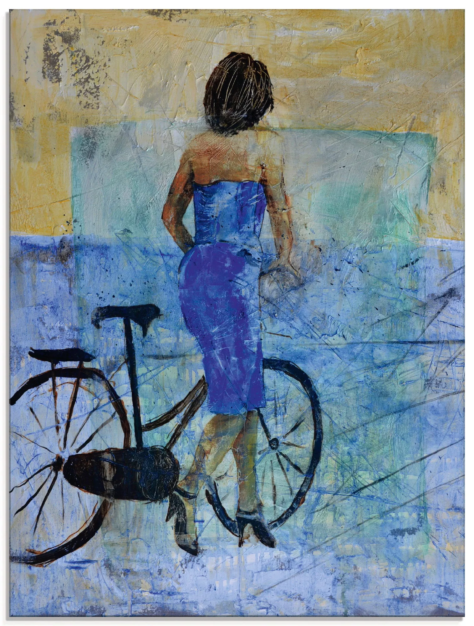 Artland Glasbild "Ein Mädchen mit einem Fahrrad", Frau, (1 St.) günstig online kaufen