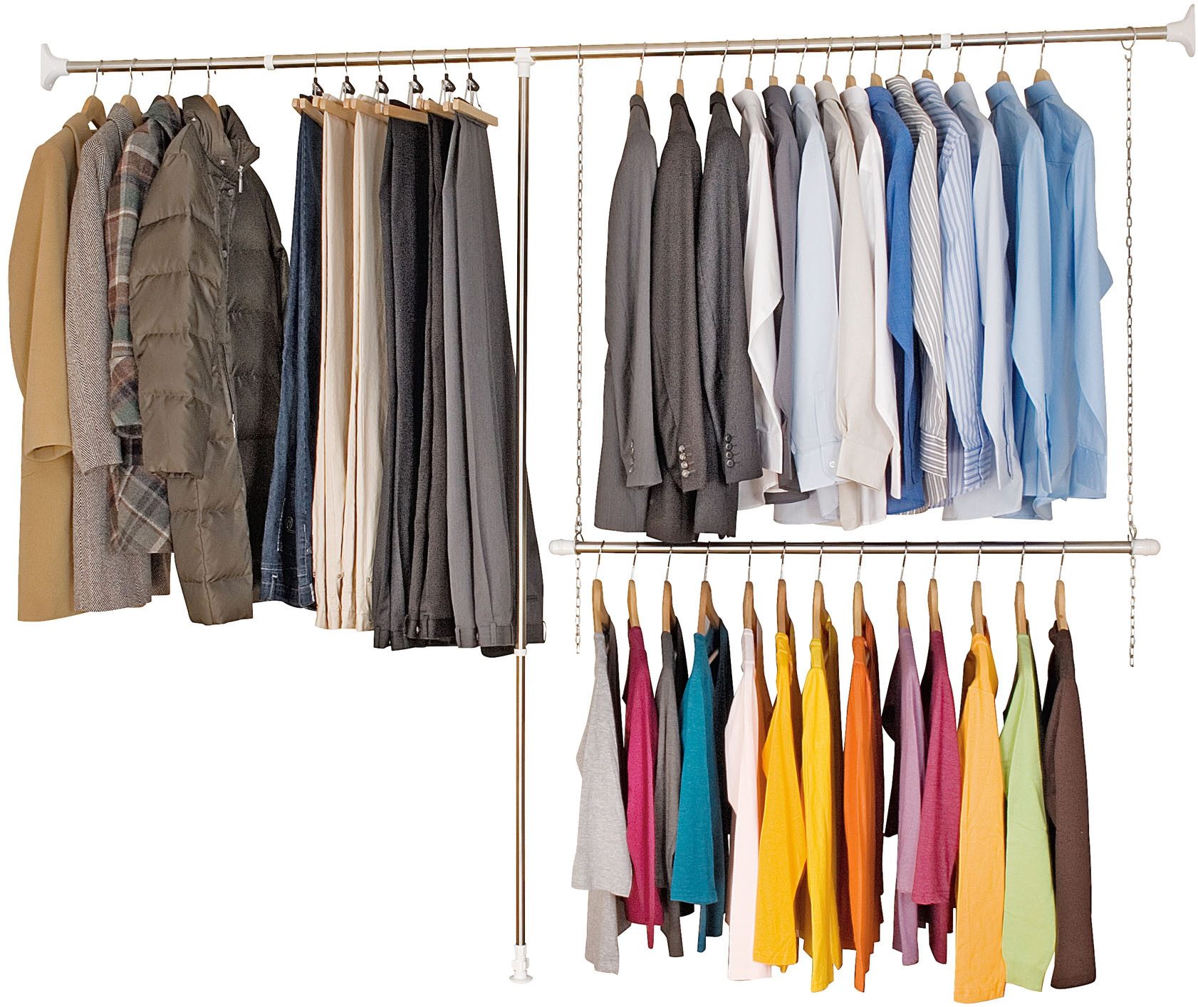 WENKO Teleskopregal »Garderobe«, (Set, 3 St.), flexibles Kleiderstangensyst günstig online kaufen