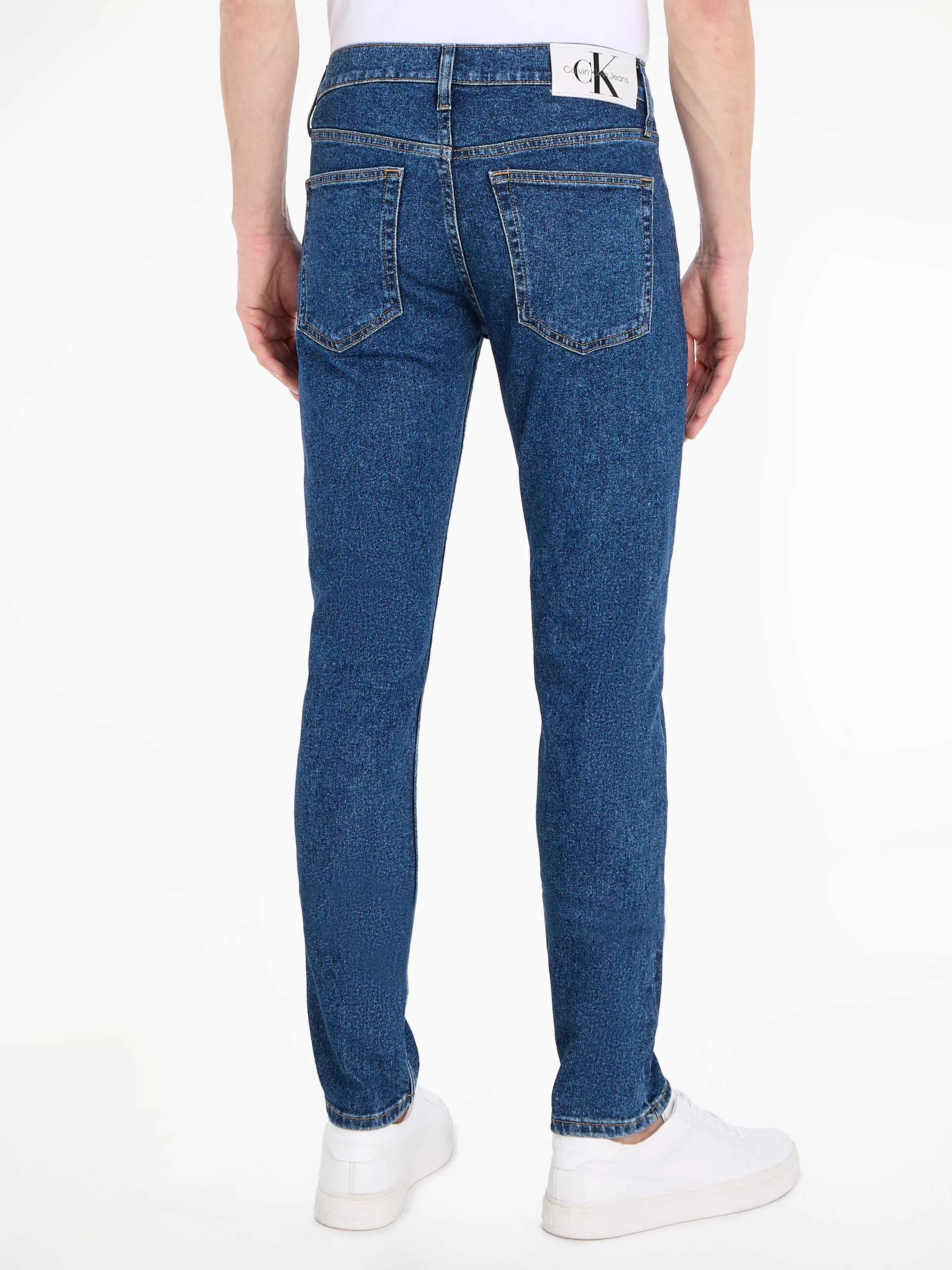 Calvin Klein Jeans Tapered-fit-Jeans SLIM TAPER mit Leder-Badge günstig online kaufen