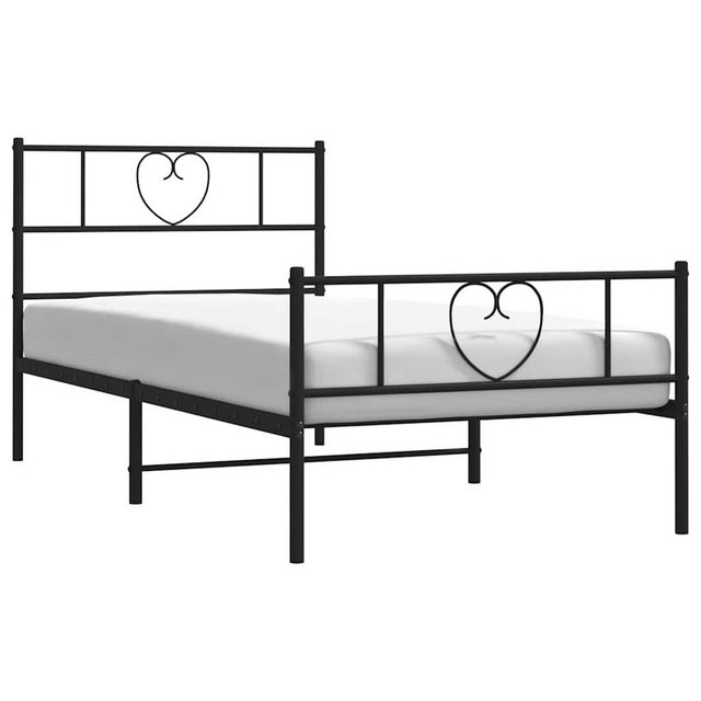 vidaXL Bett Bettgestell mit Kopf- und Fußteil Metall Schwarz 100x200 cm günstig online kaufen