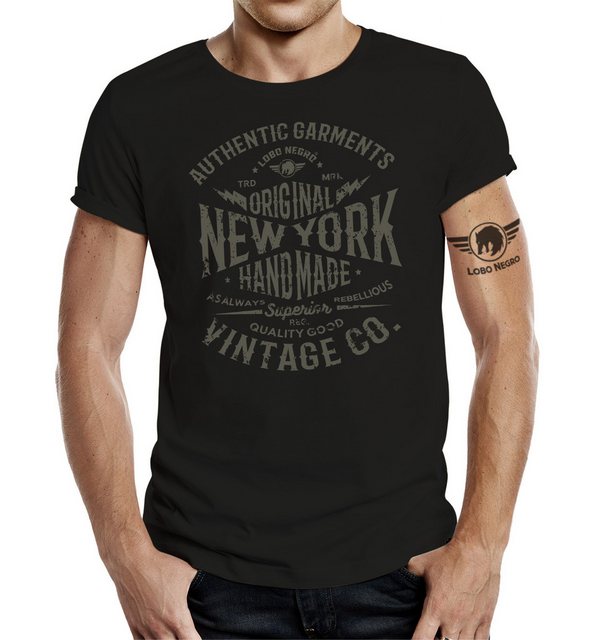 LOBO NEGRO® T-Shirt für Vintage US Mode Fans: Original New York Handmade günstig online kaufen