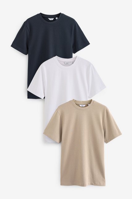 Next T-Shirt Schwere T-Shirts im Relaxed Fit, 3er Pack (3-tlg) günstig online kaufen