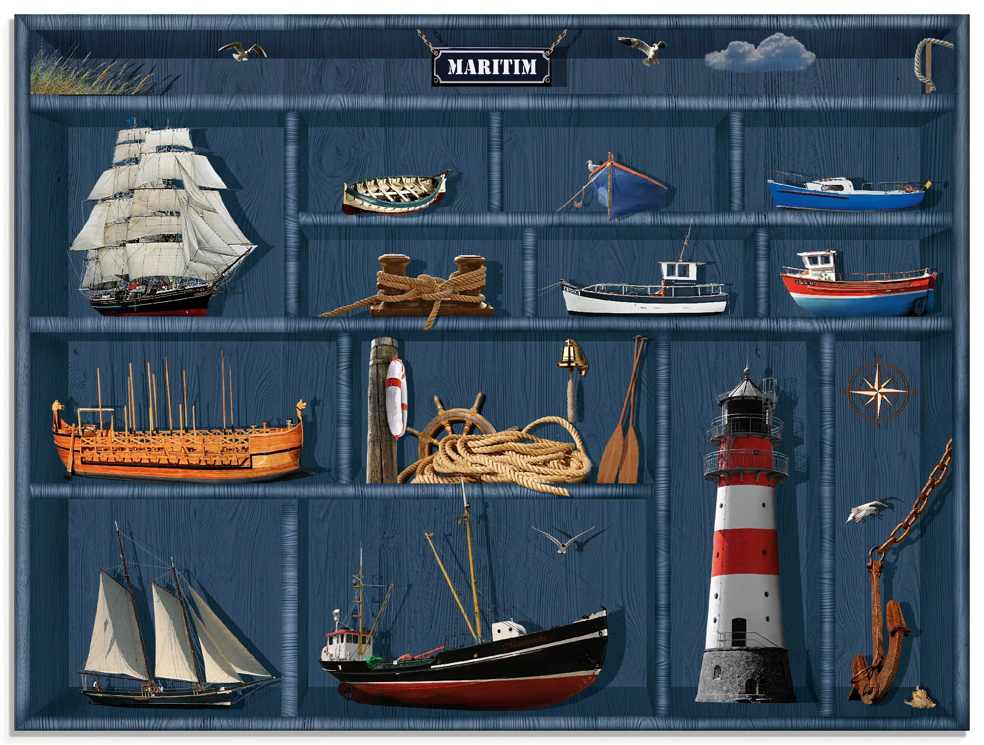 Artland Glasbild »Der maritime Setzkasten«, Arrangements, (1 St.), in versc günstig online kaufen