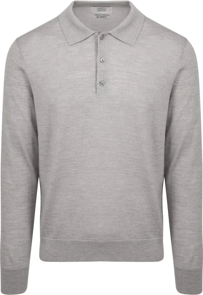 King Essentials The Robert Long Sleeve Poloshirt Merino Grau - Größe XXL günstig online kaufen