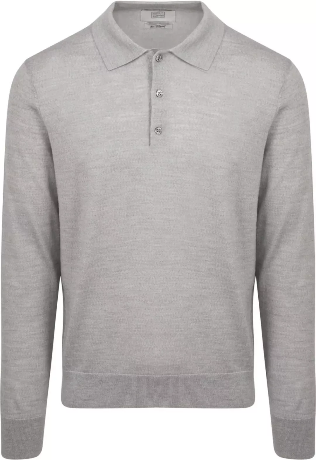 King Essentials The Robert Long Sleeve Poloshirt Merino Grau - Größe M günstig online kaufen