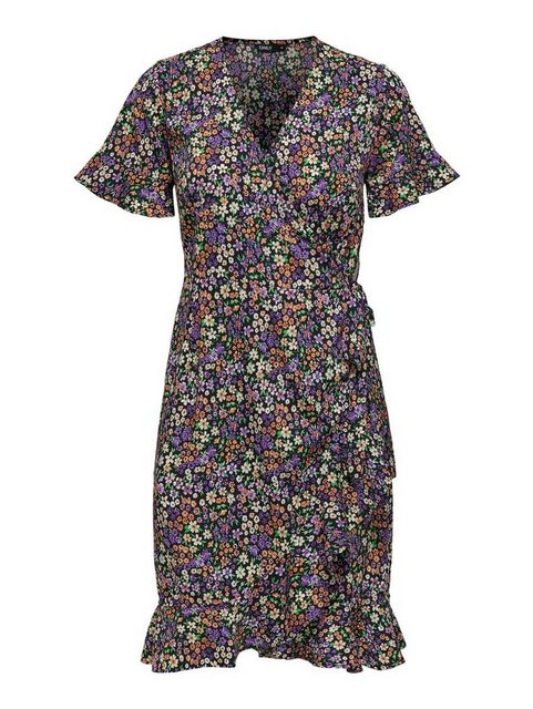 ONLY Shirtkleid Lockeres Kurzarm Midi Blusen Wickelkleid mit Bindegürtel ON günstig online kaufen