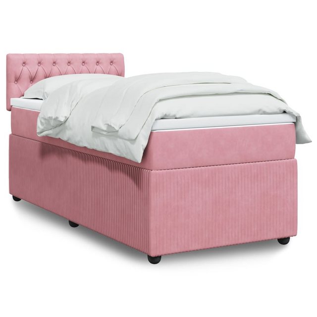 vidaXL Boxspringbett, Boxspringbett mit Matratze Rosa 90x190 cm Samt günstig online kaufen