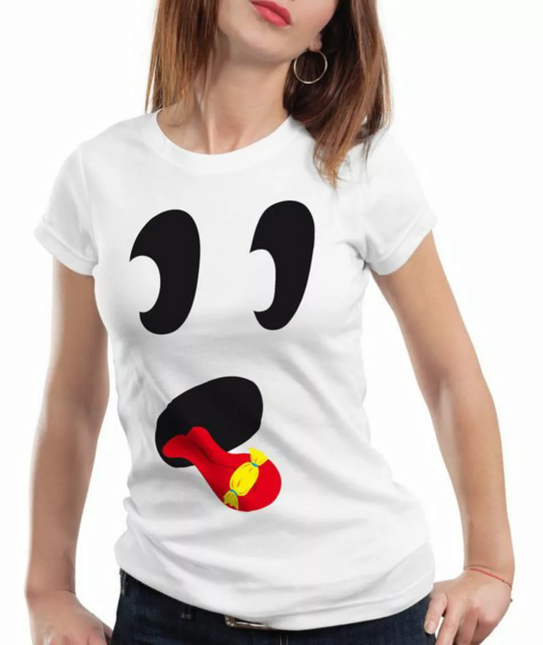 style3 T-Shirt Süßer Geist Halloween Fasching Kostüm Gesicht Party Gag Fun günstig online kaufen