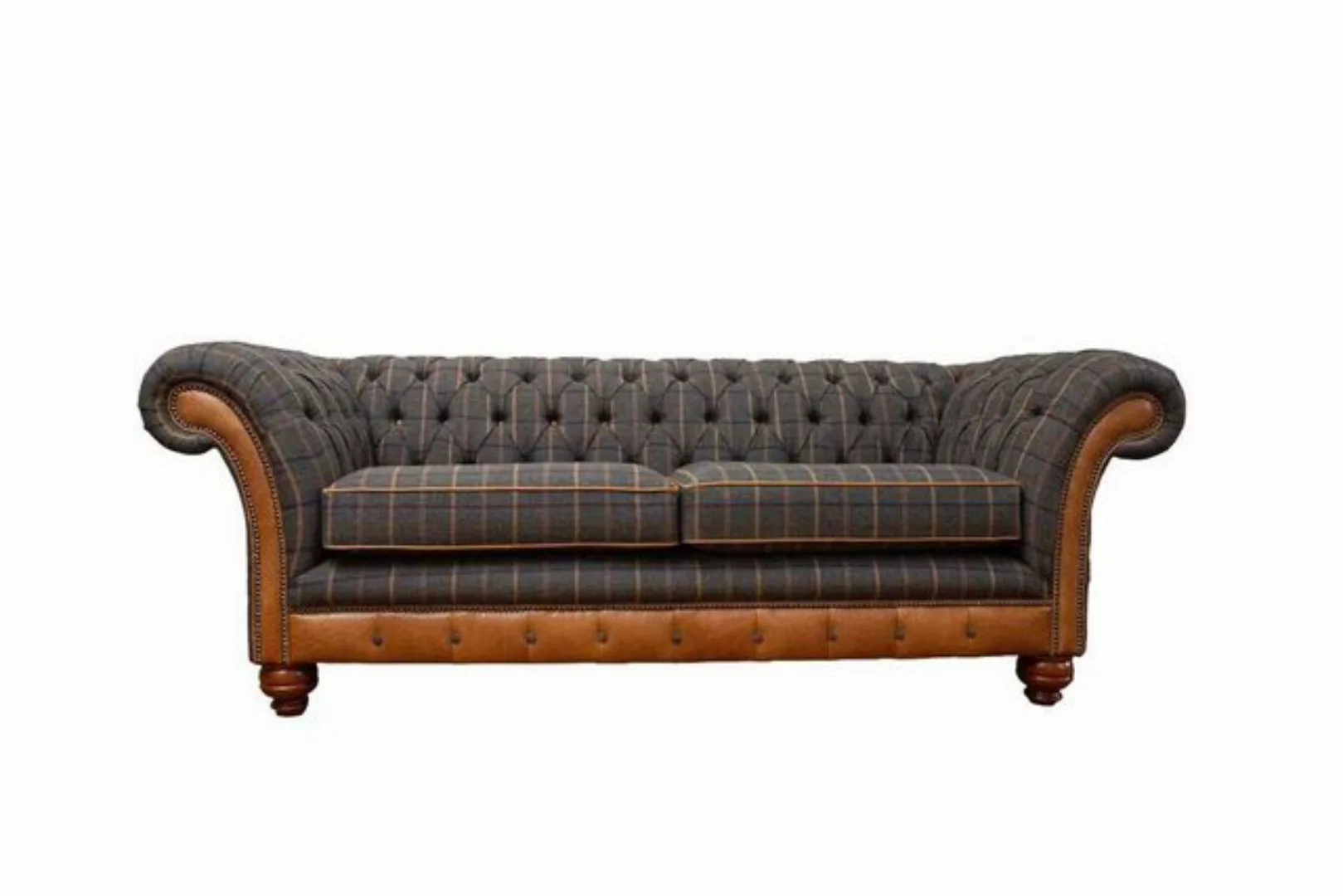 JVmoebel Chesterfield-Sofa 3-SITZER-SOFA HANDGEFERTIGT IN WOLLE UND HANDGEF günstig online kaufen