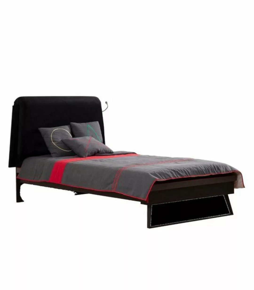 JVmoebel Bett Schwarzes Designer Luxuriöses Einzelbett Gamer Stilvolles Bet günstig online kaufen