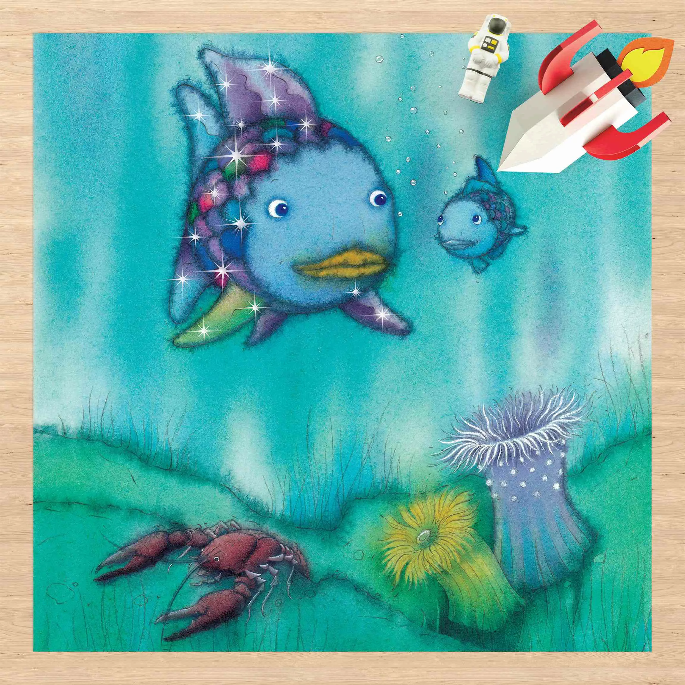 Vinyl-Teppich Der Regenbogenfisch - Zwei Fischfreunde unterwegs günstig online kaufen