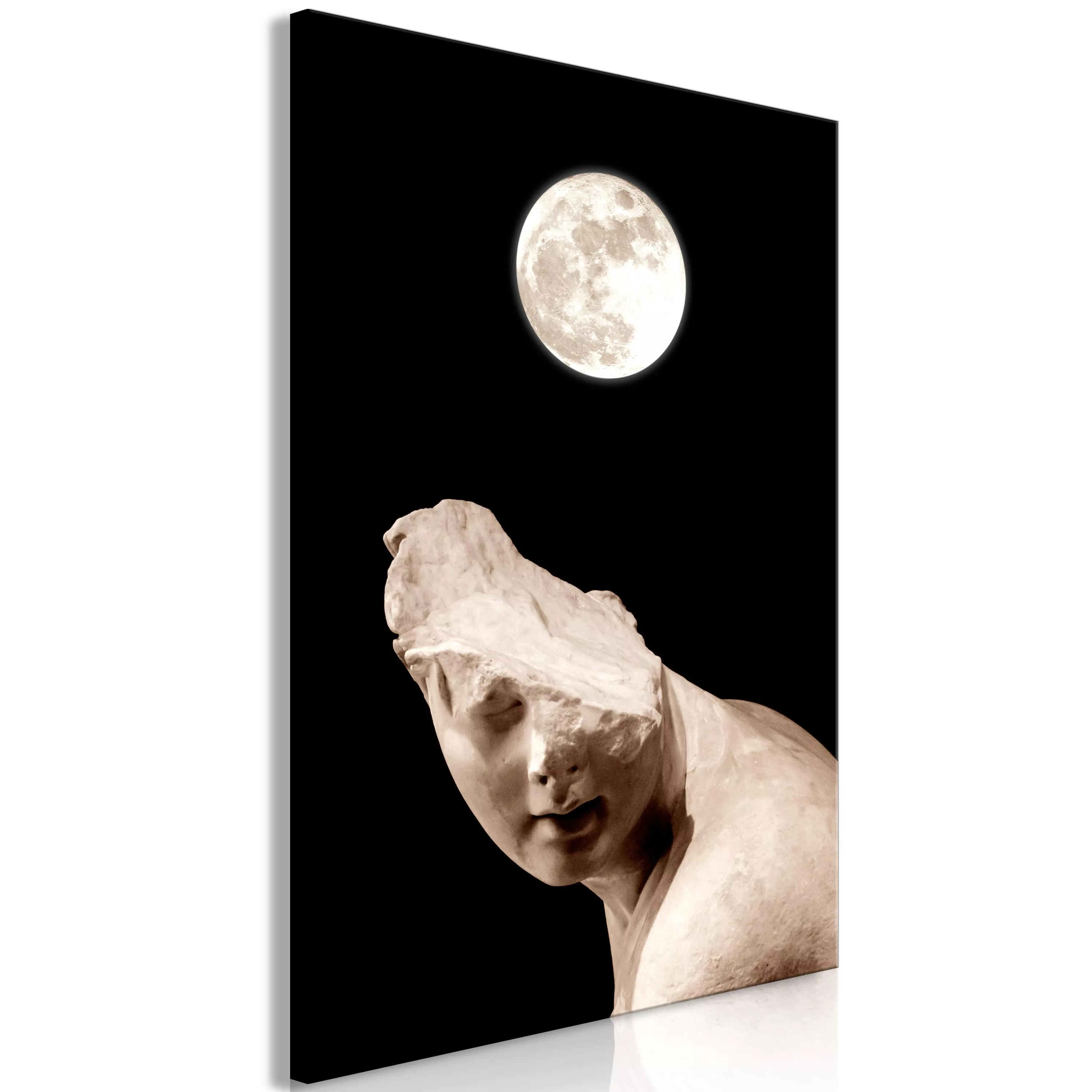 Wandbild - Moon and Statue (1 Part) Vertical günstig online kaufen