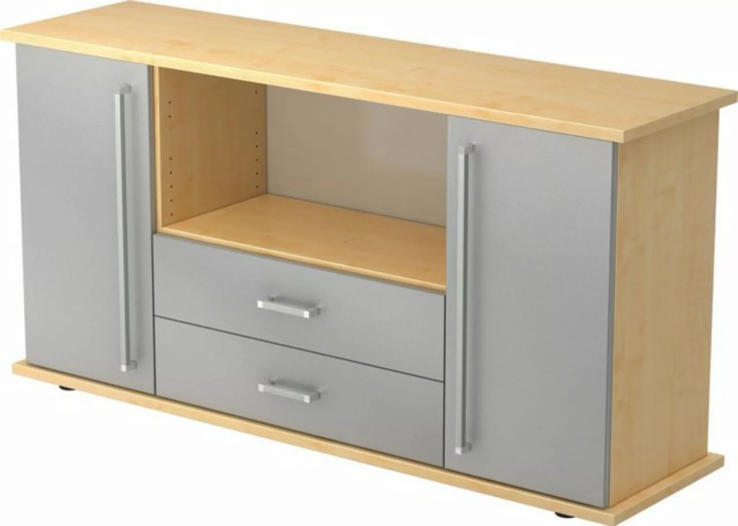 Aktenschrank Sideboard SB 2OH 2 Schübe BxTxH 166,1x44,8x84cm Griff CE Ahorn günstig online kaufen