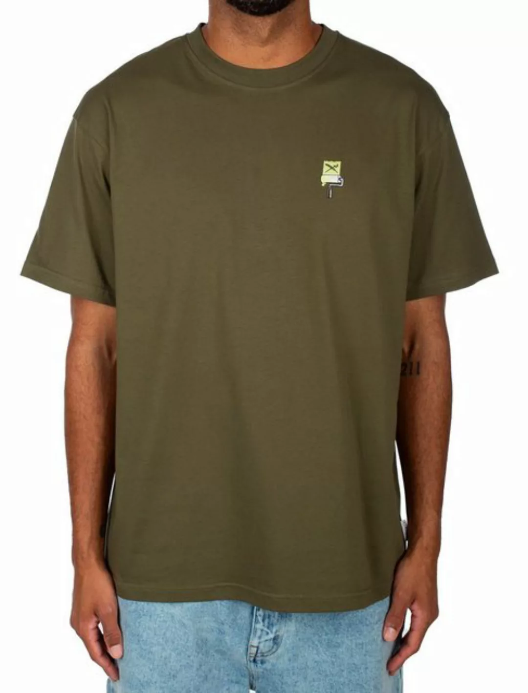 iriedaily T-Shirt Flag Roller T-Shirt - Warm Olive Kurzarmshirt aus Baumwol günstig online kaufen