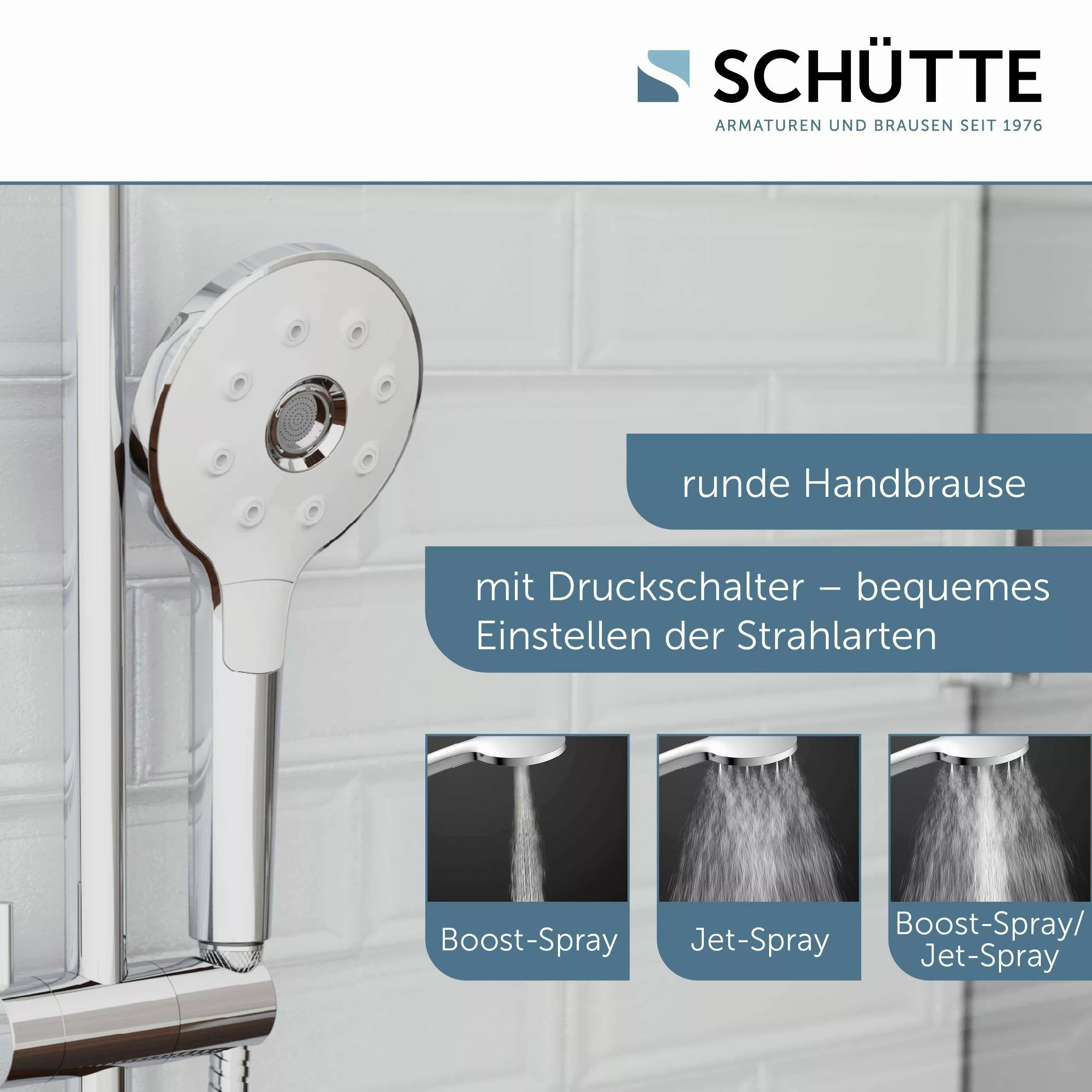 Schütte Handbrause PERUZZI, (1-tlg), 3-fach verstellbar günstig online kaufen