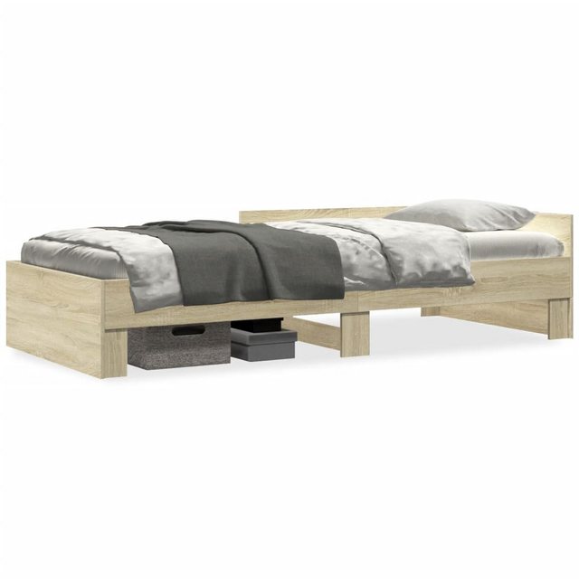 vidaXL Bett, Bettgestell ohne Matratze Sonoma-Eiche 100x200 cm Holzwerkstof günstig online kaufen