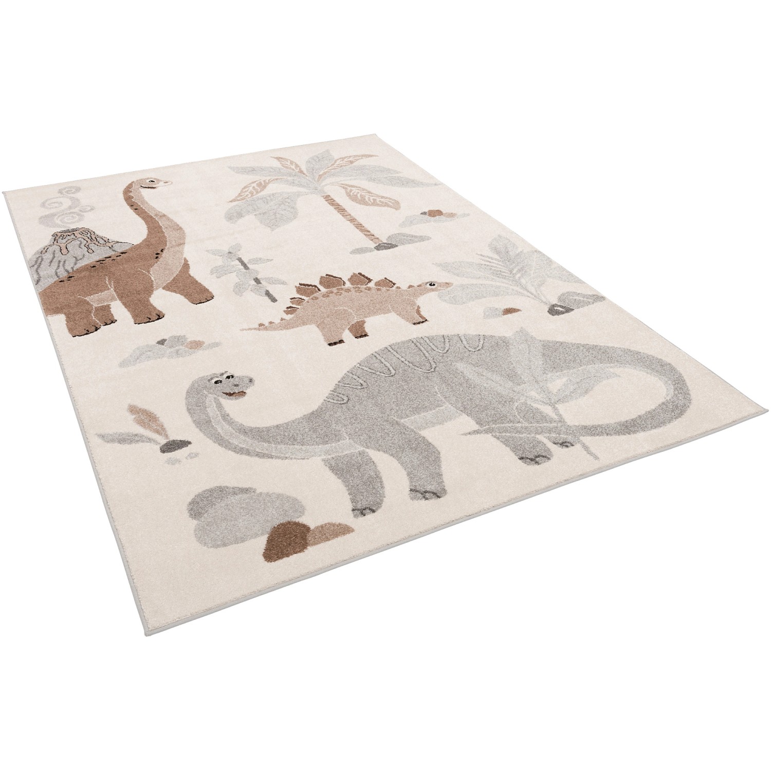 Pergamon Kinder Teppich Softstar Kids Dinowelt Grau 140x200cm günstig online kaufen